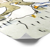 Met de hand getekende Cute Duck-foto's White Duck  Poster (Hoek)