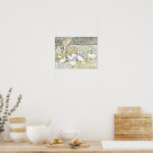 Met de hand getekende Cute Duck-foto's White Duck  Poster (Keuken)