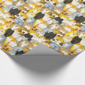 Met de hand getekende cute Kittens patroonpakkette Cadeaupapier (Hoek)
