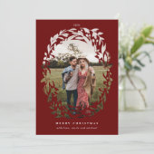 Met de hand getekende Cutout Wreated Lijst Red Hol Feestdagenkaart (Staand voorkant)