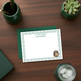Met de Hand Getekende Dachshund Martini Flat Notitiekaartje