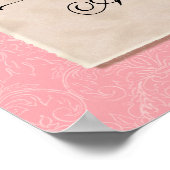 Met de hand getekende Damasroze n crème richtingaa Poster (Hoek)