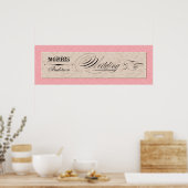 Met de hand getekende Damasroze n crème richtingaa Poster (Keuken)