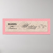 Met de hand getekende Damasroze n crème richtingaa Poster (Voorkant)