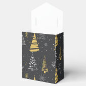 Met de hand getekende decoratieve kerstbomen bedankdoosjes (Geopend)