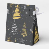 Met de hand getekende decoratieve kerstbomen bedankdoosjes (Achterkant)