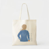 Met de Hand Getekende Denim Jas Blond Haar Bruidsm Tote Bag (Voorkant)