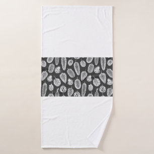Met de hand getekende dennen naadloos patroon. Bot Badhanddoek