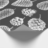 Met de hand getekende dennen naadloos patroon. Bot Cadeaupapier (Hoek)