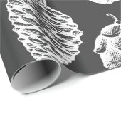 Met de hand getekende dennen naadloos patroon. Bot Cadeaupapier (Rol Hoek)