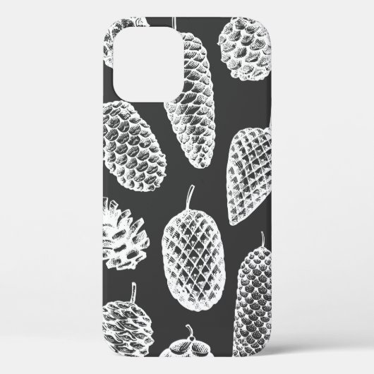 Met de hand getekende dennenkegels naadloos patroo Case-Mate iPhone case (Achterkant)