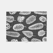Met de hand getekende dennenkegels naadloos patroo fleece deken (Voorkant (Horizontaal))