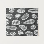 Met de hand getekende dennenkegels naadloos patroo wandkleed (Voorkant (horizontaal))