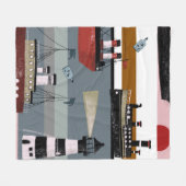 Met de hand getekende digitale schilderij schattig fleece deken (Voorkant (Horizontaal))