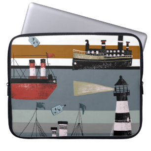 Met de hand getekende digitale schilderij schattig laptop sleeve