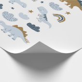 Met de hand getekende dinosaurussen in scandinavis cadeaupapier (Hoek)