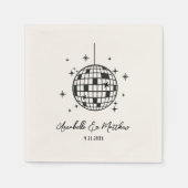 Met de Hand Getekende Disco Retro Bruiloft Servet (Voorkant)