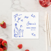 Met de hand getekende Doodle Bruiloftsfeest Franse Servet (Insitu)