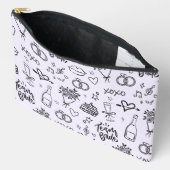 Met de Hand Getekende Doodle Paarse Bruidsdouche Etui (Open)