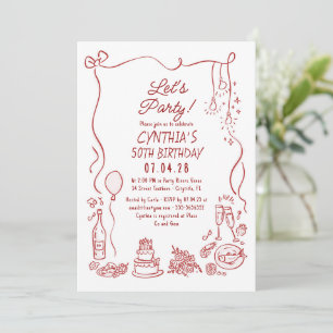 Met de Hand Getekende Doodles Whimsical Quirk Verj Kaart