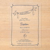 Met de hand getekende doop acrylic uitnodiging met (Voorkant)