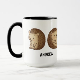 Met de hand getekende egel Aangepast knuffel Mok