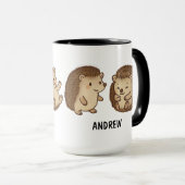 Met de hand getekende egel Aangepast knuffel Mok (Voorkant rechts)