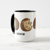 Met de hand getekende egel Aangepast knuffel Mok (Voorkant links)