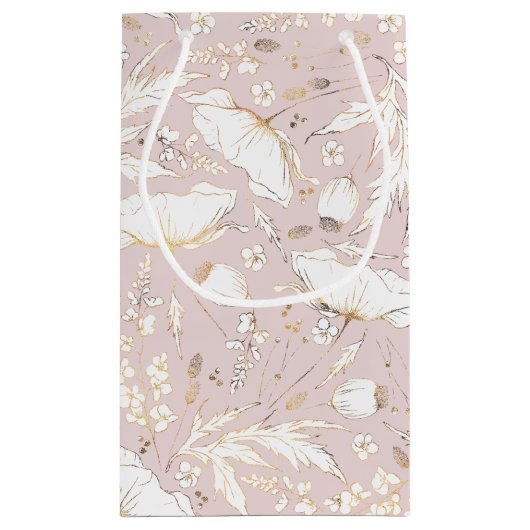 Met de hand getekende elegante moderne gouden wild klein cadeauzakje (Achterkant)