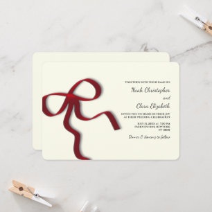 Met de hand getekende Elegante Rode Strik - Modern Kaart