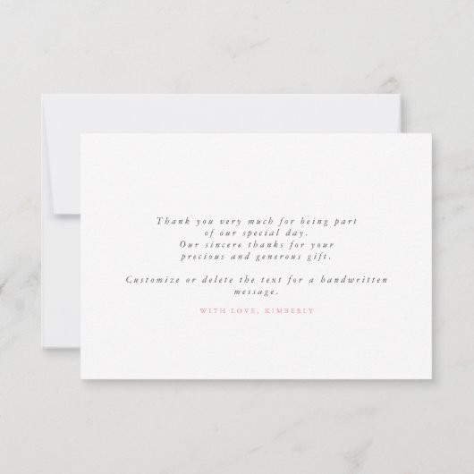 Met de hand getekende elegante wilde bloemen dank  bedankkaart (Achterkant)