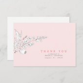 Met de hand getekende elegante wilde bloemen dank  bedankkaart (Voorkant / Achterkant)