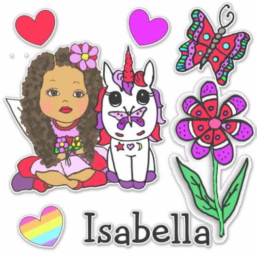 Met de hand getekende etnische afkomst, eenduidige sticker (Voorkant)