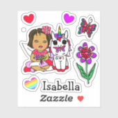 Met de hand getekende etnische afkomst, eenduidige sticker (Vel)