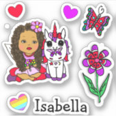 Met de hand getekende etnische afkomst, eenduidige sticker (Voorkant)