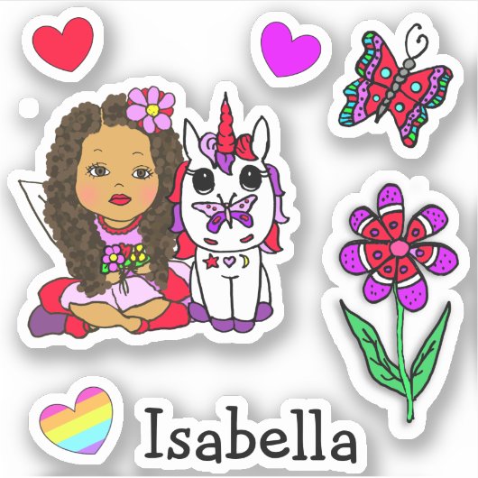 Met de hand getekende etnische afkomst, eenduidige sticker (Voorkant)