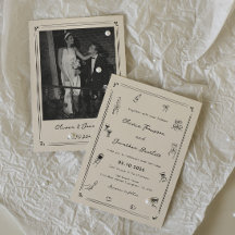 Met de Hand Getekende Excentrieke Zwart & Wit Oude