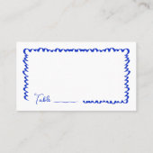 Met de Hand Getekende Fantasievolle Blauwe Trouwta Plaatskaartje (Achterkant)