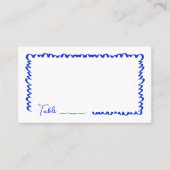 Met de Hand Getekende Fantasievolle Blauwe Trouwta Plaatskaartje (Voorkant)