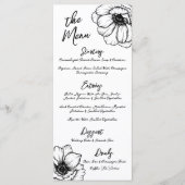 Met de Hand Getekende Fantasievolle Bloem Bruiloft Menu (Voorkant)