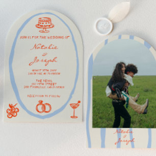 Met de hand getekende fantasievolle gebogen unieke kaart