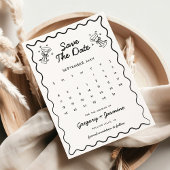 Met de hand getekende fantasievolle handgeschreven save the date