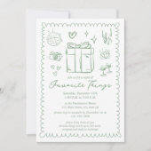 Met de Hand Getekende Favoriete Dingen Feest in Mi Kaart (Voorkant)