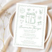 Met de Hand Getekende Favoriete Dingen Feest in Mi Kaart