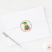 Met de hand getekende feestelijke feestelijke kers ronde sticker (Envelop)