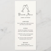 Met de Hand Getekende Flessen Modern Huwelijk Menu (Voorkant)