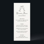 Met de Hand Getekende Flessen Modern Huwelijk Menu<br><div class="desc">Moderne trouwmenu's met mijn originele handgetekende krabbel.</div>