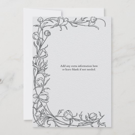 Met de hand getekende Florals Botanisch Elegant Vr Kaart (Achterkant)