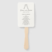 Met de hand getekende fluiten Doodle modern huweli Handwaaier (Voorkant)