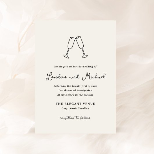 Met de hand getekende fluiten Doodle moderne bruil Kaart